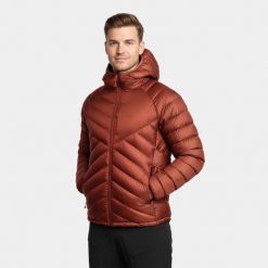 Kurtka męska puchowa Alpinus Oronaye. Czerwone kurtki męskie Alpinus, na zimę, m, bez wzorów, z materiału, klasyczne, z kapturem. Za 699.00 zł.