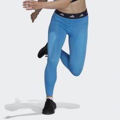 Legginsy damskie adidas TECHFIT 7/8. Niebieskie legginsy damskie Adidas, bez wzorów, z materiału. Za 162.99 zł.
