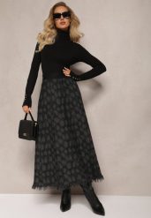 Czarna Rozkloszowana Spódnica Trapezowa Maxi z Dzianiny Broffe. Czarne spódnice damskie Renee, bez wzorów, z dzianiny, maxi, rozkloszowane. Za 119.99 zł.