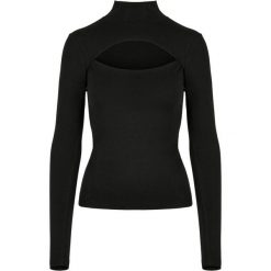 Bluzka Z Długim Rękawem Dla Pań I Panów Z Wyciętym Dekoltem W Kształcie Żółwia. Czarne bluzki damskie Urban Classics, xl, bez wzorów, sportowe, bez kołnierzyka, bez ramiączek. Za 104.99 zł.