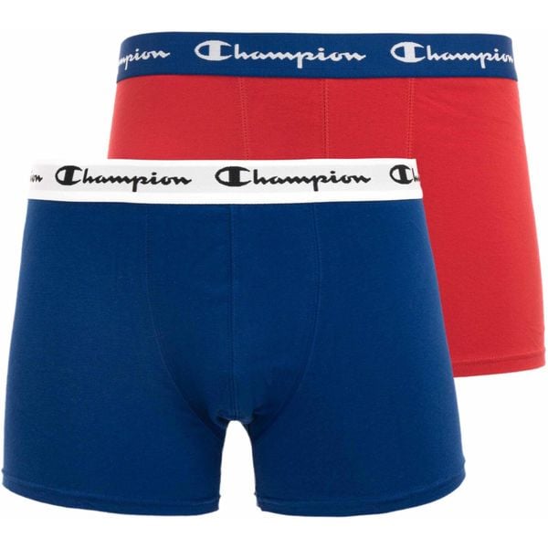 Męskie bokserki Champion 2-pack czerwono-koralowe S. Brązowe bokserki męskie Champion, bez wzorów, z jersey. Za 184.99 zł.