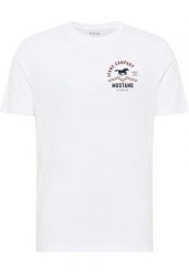 Męski T-Shirt Mustang Style Alex General White 1018308 2045. Białe t-shirty męskie Mustang, m, bez wzorów, bez kołnierzyka, bez ramiączek. Za 79.99 zł.