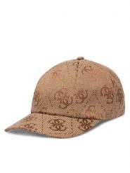 Guess Czapka z daszkiem AW5503 POL01 Beżowy ciemny. Brązowe czapki damskie Guess, z aplikacjami, z poliesteru. Za 159.99 zł.