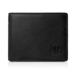 Portfel skórzany PAOLO PERUZZI T-64-BL czarny. Czarne portfele męskie Paolo Peruzzi, bez wzorów, z materiału. Za 49.99 zł.