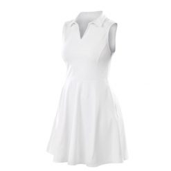 Sukienka sportowa damska Spiro. Białe sukienki damskie SPIRO, l, bez wzorów, sportowe, bez kołnierzyka, bez ramiączek, sportowe. Za 207.50 zł.