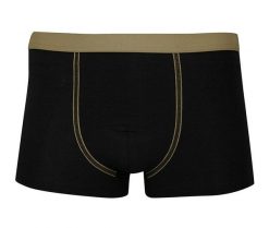 Bokserki Obcisłe, Czarne z Oliwkową Gumką, Bawełniane, Majtki -ALTIES- z Elastanem. Czarne bokserki męskie Alties, bez wzorów, z bawełny. Za 35.00 zł.