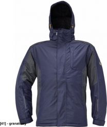 CERVA DAYBORO parka - męska kurtka zimowa, odpinany kaptur, polar kołnierz i w kapturze, odblaskowe elementy, 100% poliester - granatowy S. Niebieskie kurtki męskie CERVA, na zimę, m, bez wzorów, z polaru, bez kaptura. Za 253.41 zł.