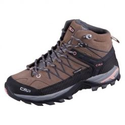 Buty trekkingowe damskie CMP Rigel Mid Wmn WP. Brązowe obuwie sportowe damskie CMP, z materiału, za kostkę, bez zapięcia. Za 449.99 zł.