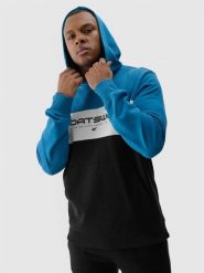 4F Bluza dresowa nierozpinana z kapturem męska - niebieska XL. Niebieskie bluzy męskie 4F, m, bez wzorów, z bawełny, z kapturem. W wyprzedaży za 139.99 zł.