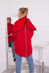 Bluza ocieplana z suwakiem z tyłu czerwona. Czerwone bluzy damskie KESI, l, bez wzorów, z bawełny, bez ramiączek, bez kaptura. Za 238.37 zł.