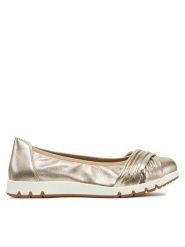 Caprice Baleriny 9-22118-44 Złoty. Żółte balerinki damskie Caprice, bez wzorów, ze skóry, bez obcasa, bez zapięcia. Za 232.99 zł.