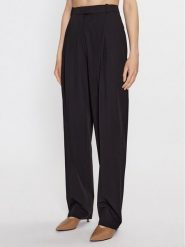 Hugo Spodnie materiałowe 50494490 Czarny Regular Fit. Czarne spodnie materiałowe damskie Hugo, bez wzorów, z materiału. Za 879.99 zł.