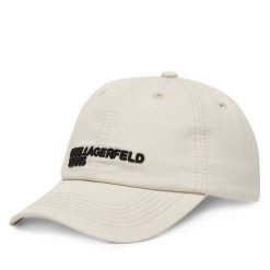 Czapka z daszkiem Karl Lagerfeld Jeans. Białe czapki damskie Karl Lagerfeld Jeans, bez wzorów, z jeansu. Za 239.99 zł.