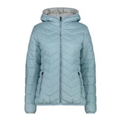 Kurtka puchowa z kapturem damska z diagonalnymi szwami CMP. Niebieskie kurtki sportowe damskie CMP, na zimę, s, bez wzorów, z puchu, bez ramiączek, z kapturem, trekkingowe. Za 582.90 zł.