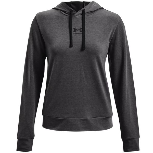 Bluza damska Under Armour Rival Terry Hoodie. Szare bluzy damskie Under Armour, s, bez wzorów, sportowe, bez ramiączek, bez kaptura. Za 220.65 zł.