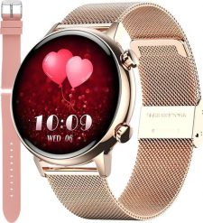 Smartwatch Enter SAT.110.1410.539-SET Różowe złoto. Czerwone zegarki smartwatch Enter, bez wzorów. Za 319.00 zł.
