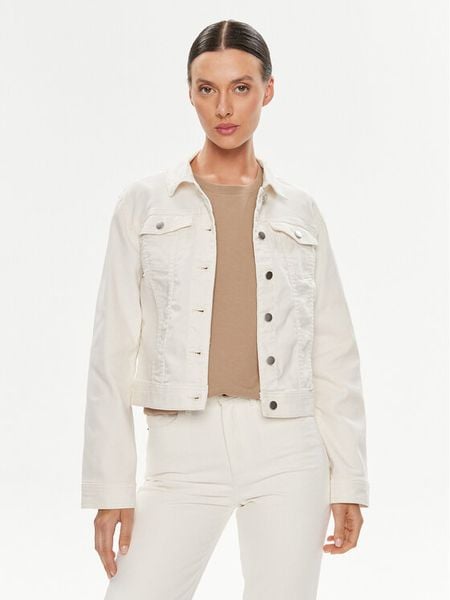 Vila Kurtka jeansowa Birkina 14097180 Biały Regular Fit. Białe kurtki damskie Vila, l, bez wzorów, z bawełny, bez kaptura. Za 129.99 zł.