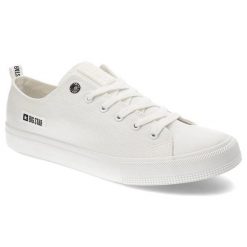 Białe Trampki Big Star Męskie Wygodne Buty. Białe trampki męskie BIG STAR, na wiosnę, bez wzorów, z materiału, retro, bez zapięcia. Za 129.00 zł.
