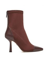 Nine West Botki CEO-NOURA-01 Brązowy. Brązowe botki damskie Nine West, bez wzorów, z materiału, bez obcasa, na szpilce, bez zapięcia. Za 219.99 zł.