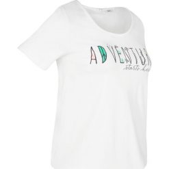T-shirt sportowy z elastycznym dołem, krótki rękaw bonprix biel wełny. Białe koszulki sportowe damskie bonprix, bez wzorów, z wełny, bez ramiączek. Za 44.99 zł.