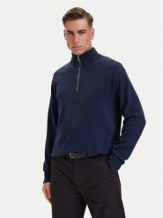 Calvin Klein Sweter LV040BM356 Granatowy Regular Fit. Niebieskie swetry męskie Calvin Klein, m, bez wzorów, z bawełny, bez kołnierzyka, bez ramiączek. Za 449.99 zł.