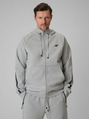 4F Bluza dresowa regular z kapturem męska - szara S. Szare bluzy męskie 4F, m, bez wzorów, z bawełny, bez ramiączek, z kapturem. Za 199.99 zł.