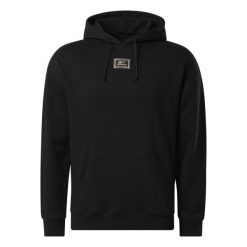 Bluza z kapturem Reebok Basketball. Czarne bluzy sportowe męskie Reebok, bez wzorów, z kapturem, na fitness i siłownię. W wyprzedaży za 253.45 zł.