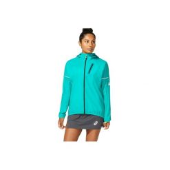 Kurtka sportowa damska Asics FujiTrail Pack Jkt. Zielone kurtki sportowe damskie Asics, xs, bez wzorów, z nylonu, bez ramiączek, bez kaptura, do biegania. Za 399.99 zł.