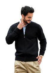 Czarny rozpinany sweter męski kardigan SL13 Lukas. Czarne swetry męskie M. Lasota - polski producent, m, bez wzorów, z bawełny, casualowe, bez kołnierzyka, bez ramiączek. W wyprzedaży za 259.20 zł.