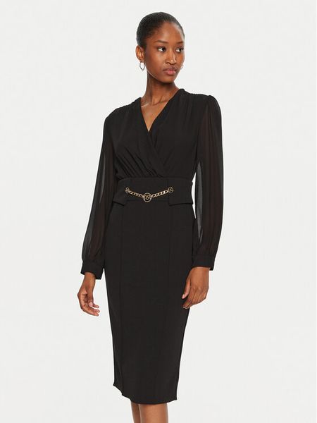 Rinascimento Sukienka koktajlowa CFC0120006003 Czarny Slim Fit. Czarne sukienki damskie Rinascimento, s, bez wzorów, z syntetyku, wizytowe, bez kołnierzyka, bez ramiączek. Za 409.99 zł.