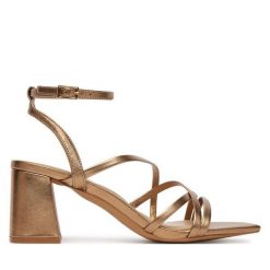 Sandały Aldo. Żółte sandały damskie Aldo, bez wzorów, bez obcasa, na słupku, bez zapięcia. Za 359.99 zł.