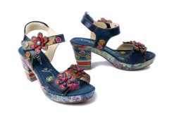LAURA VITA 005843 Nellao 05 jeans, sandały damskie. Niebieskie sandały damskie Laura Vita, bez wzorów, z jeansu, bez obcasa, na obcasie, bez zapięcia. Za 359.90 zł.