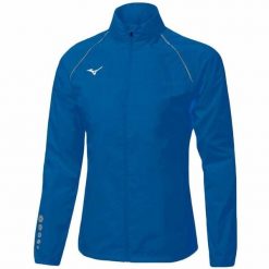 Kurtka do biegania damska Mizuno Osaka wind. Niebieskie kurtki sportowe damskie Mizuno, m, bez wzorów, bez ramiączek, bez kaptura, do biegania. Za 240.00 zł.