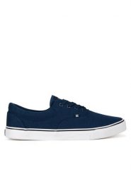 DC Shoes Trampki MFA3014-1 Granatowy. Niebieskie trampki męskie DC Shoes, bez wzorów, z materiału, bez zapięcia. Za 199.99 zł.