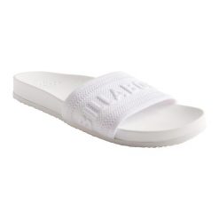 Klapki basenowe damskie Billabong Cruz. Białe klapki damskie Billabong, bez wzorów, bez obcasa, bez zapięcia. Za 119.99 zł.