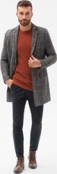 Ombre Płaszcz męski C500 - czarny L. Czarne płaszcze męskie Ombre, l, bez wzorów, bez kołnierzyka, bez kaptura. Za 369.99 zł.