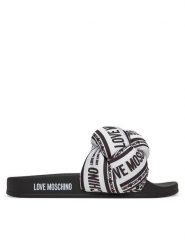 LOVE MOSCHINO Klapki JA28312G0MIW310A Biały. Białe klapki damskie Love Moschino, bez wzorów, z materiału, bez obcasa, bez zapięcia. Za 419.99 zł.