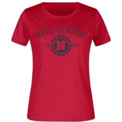 Damska koszulka NELL Classic M – 100% bawełna. Czerwone bluzki damskie ENELL, m, bez wzorów, z bawełny, retro, bez kołnierzyka, bez ramiączek. Za 132.99 zł.