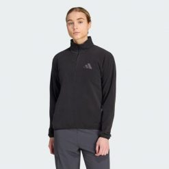 Bluza polarowa z suwakiem do połowy długości Terrex Multi Essentials. Czarne bluzy damskie Adidas, l, bez wzorów, z materiału, klasyczne, bez ramiączek, bez kaptura. Za 179.00 zł.
