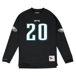 Bluza ls Philadelphia Eagles. Czarne bluzy męskie Mitchell & Ness, m, bez wzorów, bez ramiączek, bez kaptura. Za 477.50 zł.