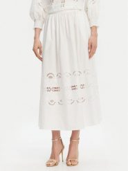 Liu Jo Spódnica midi WA5258 T4853 Biały Regular Fit. Białe spódnice damskie Liu Jo, bez wzorów, z bawełny, midi. Za 639.99 zł.