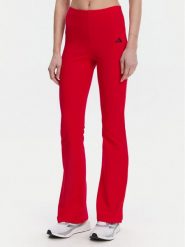 Adidas Legginsy Essentials Small Logo JD3074 Czerwony Flare Fit. Czerwone legginsy damskie Adidas, bez wzorów, z bawełny. Za 109.99 zł.