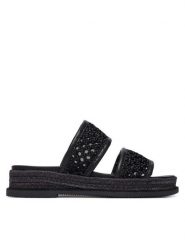 DKNY Klapki Brucian K2699375 Czarny. Czarne klapki damskie DKNY, bez wzorów, z materiału, bez obcasa, bez zapięcia. Za 319.99 zł.