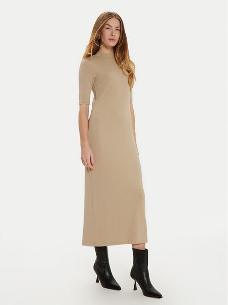 Tommy Hilfiger Sukienka codzienna WW0WW44430 Beżowy Slim Fit. Brązowe sukienki damskie Tommy Hilfiger, na co dzień, s, bez wzorów, z wiskozy, bez kołnierzyka, bez ramiączek, proste. Za 339.99 zł.