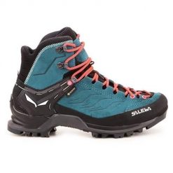 Buty trekkingowe damskie Salewa Mtn Trainer Mid Gtx. Brązowe obuwie trekkingowe damskie Salewa, z gumy, za kostkę, bez zapięcia. Za 1,195.00 zł.