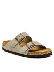 Birkenstock Klapki Arizona Bs 0951303 Khaki. Brązowe klapki damskie Birkenstock, bez wzorów, ze skóry, bez obcasa, bez zapięcia. Za 599.99 zł.