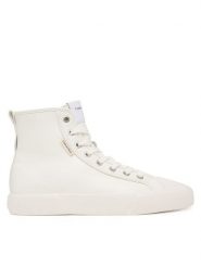 Calvin Klein Trampki Vulc Lace Up Hightop Lth HW0HW03076 Biały. Białe trampki i tenisówki damskie Calvin Klein, bez wzorów, ze skóry, bez zapięcia. Za 409.99 zł.