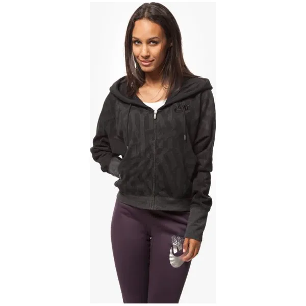 Nike Bluza Jacquard Rally Fz Hoody , czarny, rozmiar XS. Czarne bluzy damskie Nike, s, bez wzorów, z bawełny, bez ramiączek, bez kaptura. W wyprzedaży za 129.99 zł.
