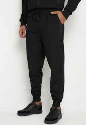 Czarne Spodnie Dresowe Typu Jogger z Kieszeniami Zdobione Nadrukami Mepessa. Czarne spodnie materiałowe męskie Born2be, l, z aplikacjami, z dresówki. Za 59.99 zł.