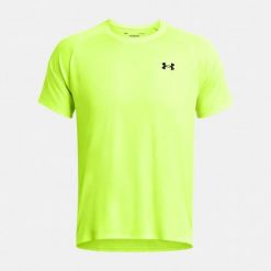 Koszulka Męska T-Shirt Under Armour Sportowa Treningowa. Żółte koszulki sportowe męskie Under Armour, m, bez wzorów, bez ramiączek, na fitness i siłownię. Za 159.99 zł.